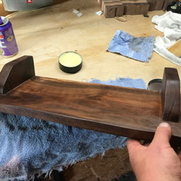 First wooden tray. Second view.